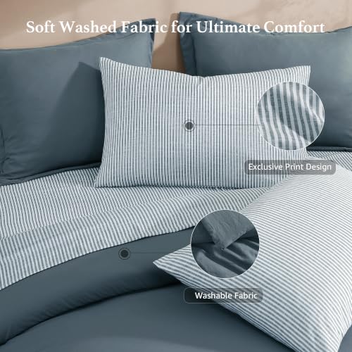 Image of Monbix Queen Comforter Set-7 Pieces Soft Bed in a Bag Queen Bedding Sets