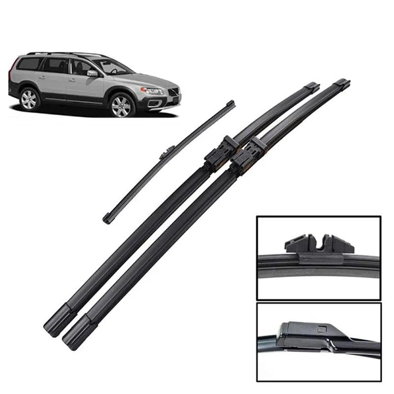 uego de escobillas limpiaparabrisas para Vo&LV&o XC70 2008-2016 Kit de escobillas limpiaparabrisas Delanteras y traseras Tira limpiaparabrisas