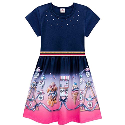 Vestido Brandili Infantil Estampado Em Malha Menina