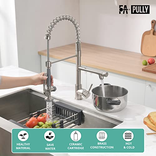 Fapully 100550N Commercial Pull Down Kitchen Sink Faucet thumb #1