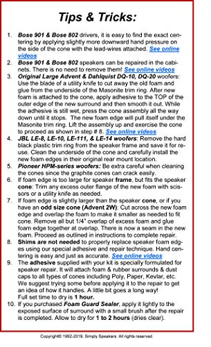 Infinity 5 Inch Foam Speaker Repair Kit FSK-5Ji (Pair)