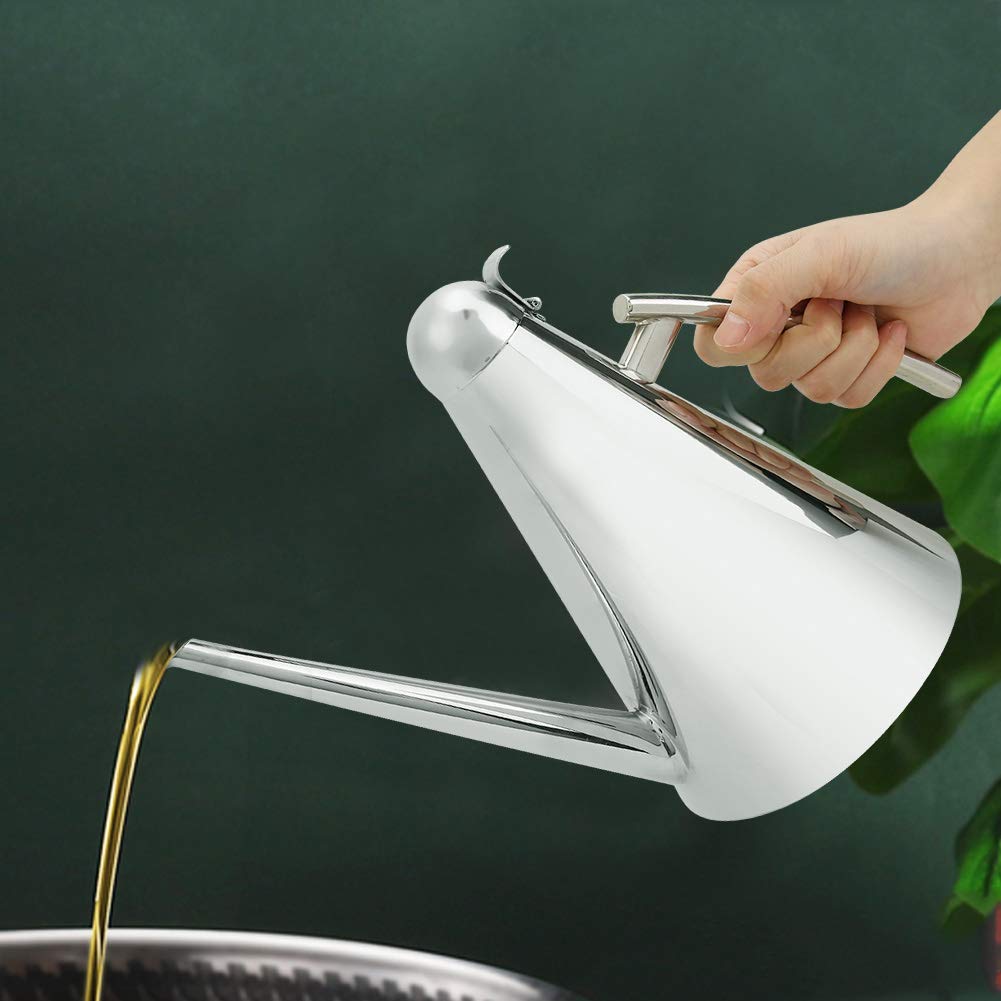 Olla de Aceite, Dispositivo de Almacenamiento y Uso de Aceite de Cocina de Acero Inoxidable Apto para Uso alimentario, Utilizado para llenar Aceite en la Cocina