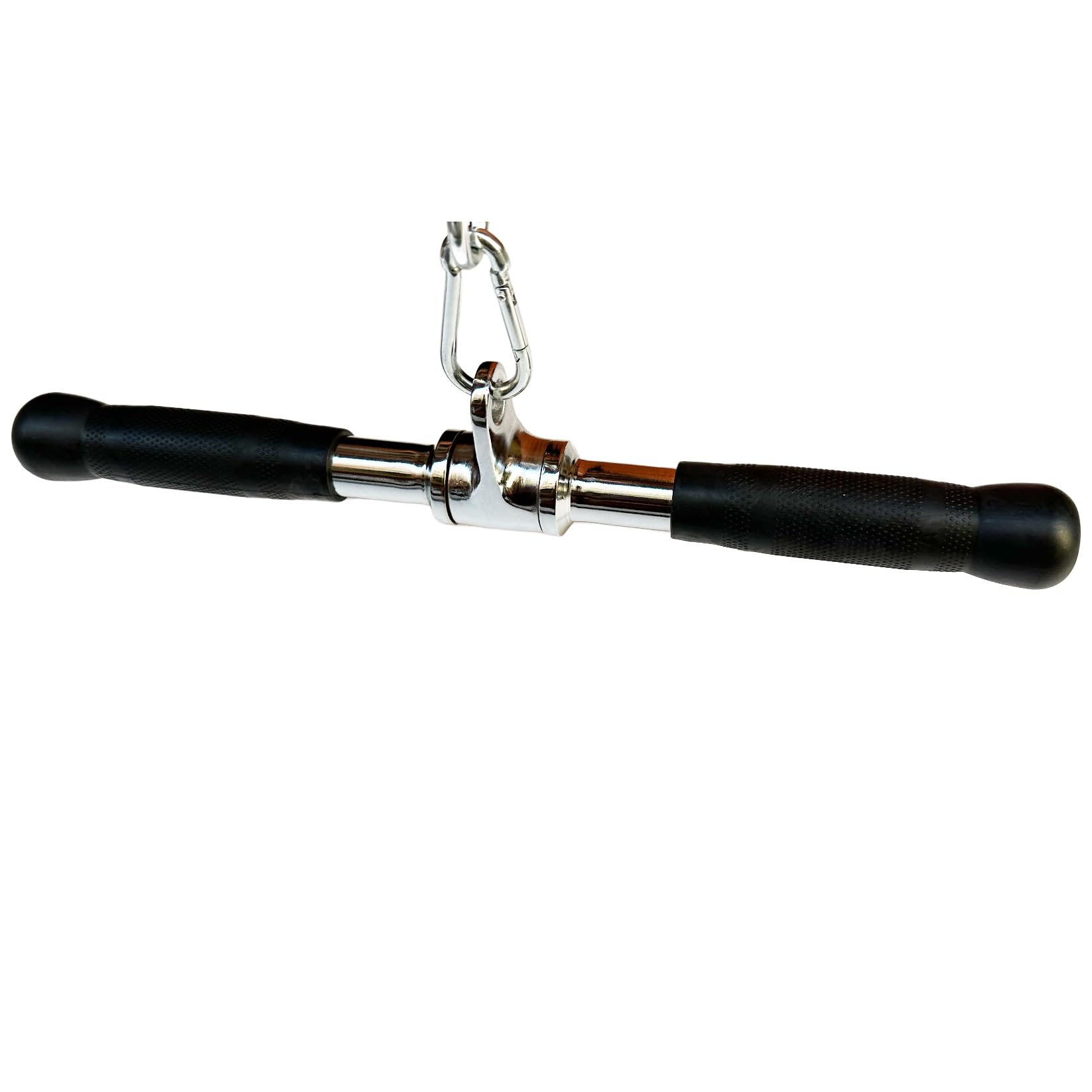 Photo 1 of Lat Bar Cable Machine Attachment Curl Pulldown Bar Barbell Revolving Bar, Multi-Exerciser Cable Attachment Bar, Solid Steel Tricep Press Down Bar with Rubber Handgrips & Revolving Hanger