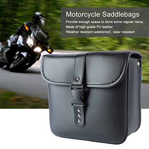 1 par de alforjas para motocicleta, bolsa lateral resistente de cuero PU impermeable para herramientas miniatura 3