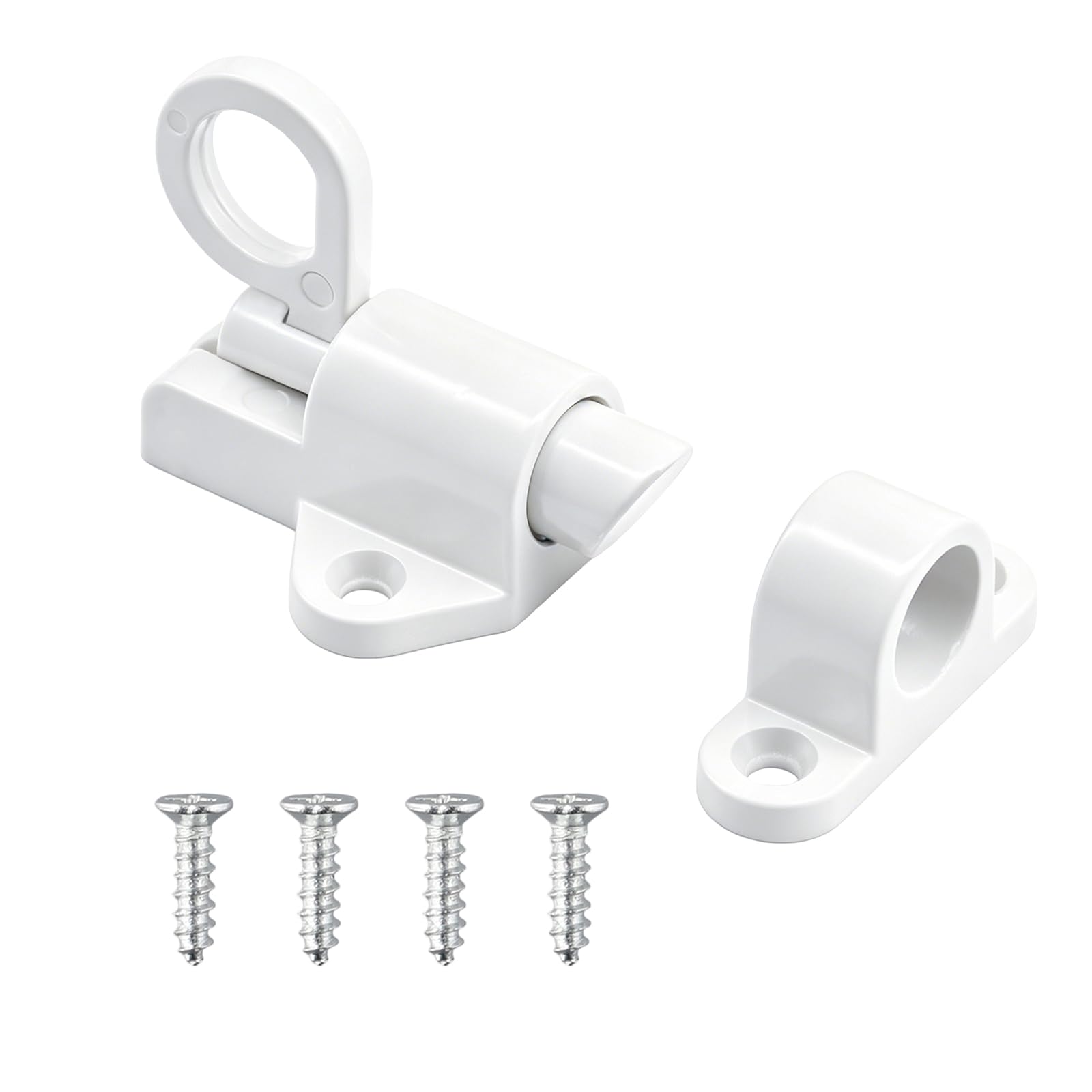 Automatic Spring Latch Lock, Aluminium Alloy Spring Loaded Door Latch With Screws, Pull Ring Door Bolt For Attic, Loft, Ceiling, Home Garage, Shed, Barn, Window, Fence, Drawer, Cabinet