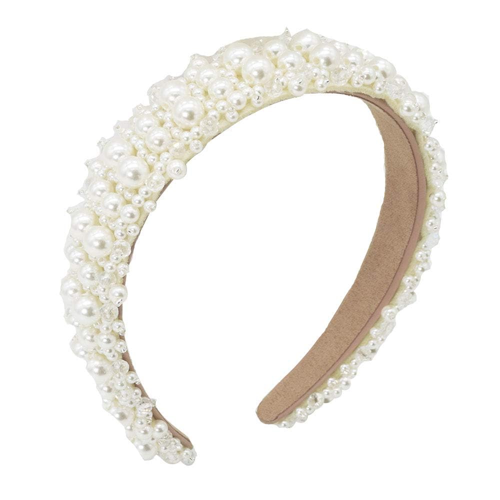 Amazon.com : MHDGG Faux Pearl Headbands for Women White Bling
