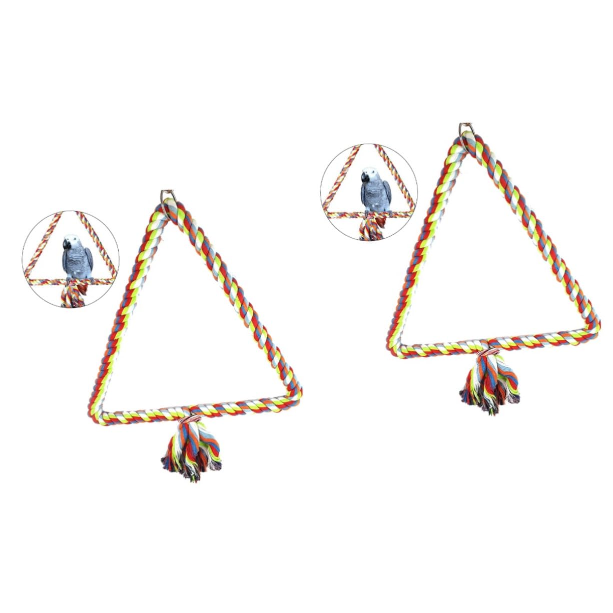 FOMIYES 2stücke Cotton Rope Triangle Swing Für Vögel Kletterleiter Spielzeug Für Papageien Und Kleine Haustiere Fördert Balance Und Koordination Und Unterhaltsam