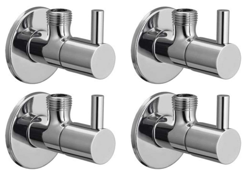 JAGM01 Turbo Brass Disk Angle Cocke For Bathroom With Flange And Teflon Tape Set Of 4