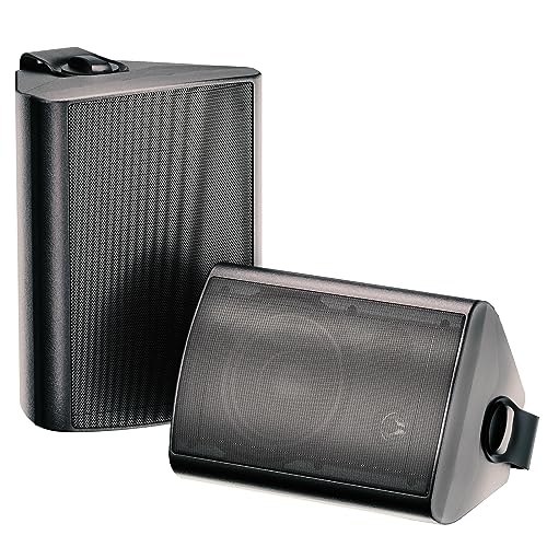 Herdio 6.5 Inches Outdoor Speakers Waterproof Wired 200 Watt with Powerful Bass,Wall Mount Speakers for Patio Garage Covered Deck (Pair,Black) by Herdio - Used condition - CA$84.52