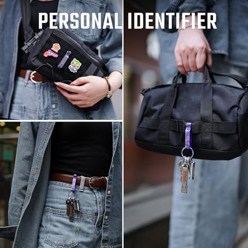 Image of KeyUnity KM00 Titanium Belt Loop Keychain Clip Double Side Quick Release Key Holder with Detachable Key Ring