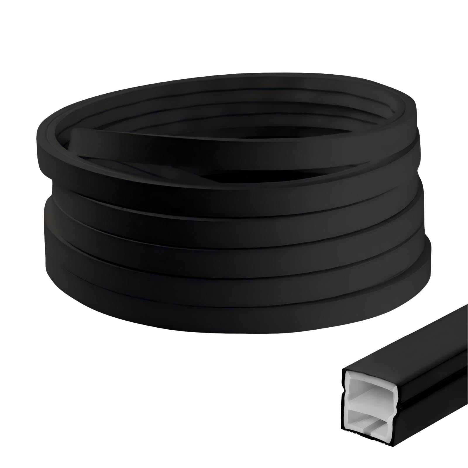 Perfil LED de silicona flexible, 5 m, 12 x 12 mm, para paneles acústicos de 8 mm, tira LED resistente al agua IP65, difusor de canal para techo, armario, bar, paneles acústicos, iluminación