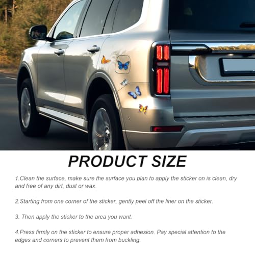 Image of Butterfly Vinyl Car Stickers, Cute 3D Creative Butterfly Cars Decals Scratch Covers, Removable Butterflies Bumper Stickers for Women Girls (Style 1)