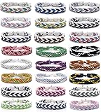 FIRAZIO 24Pcs Handmade Braided Friendship Bracelets for Women Mens Colorful Boho Surfer Bracelets Fa