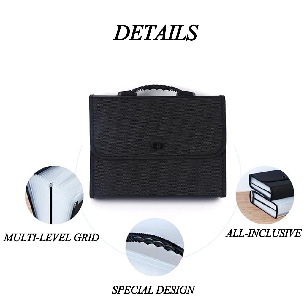 Carpeta Clasificadora Acordeon Tapa Dura, Bolsas para Documentos A Prueba De Agua, Carpeta De Archivos Expandible con Cubierta Expandible, Caja De Llenado Portátil De Tamaño A4