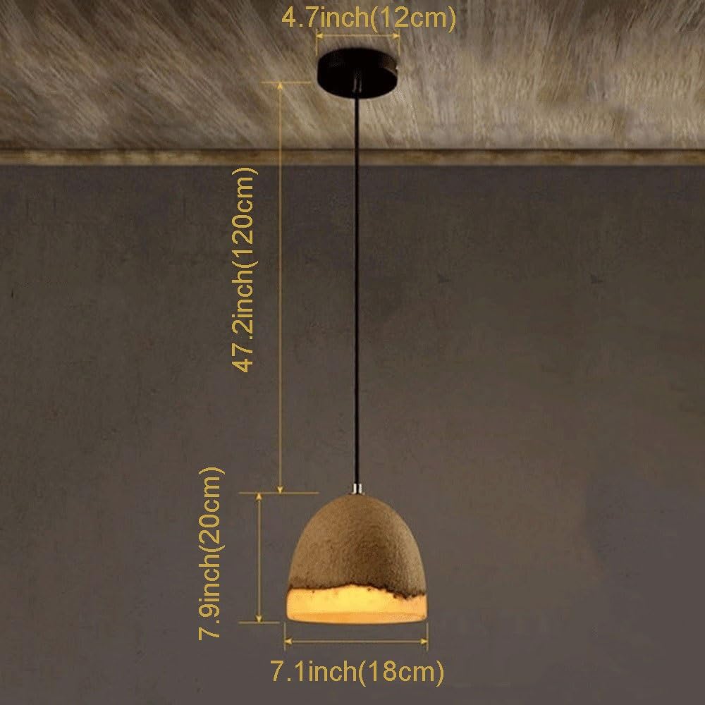 Lampa wisząca z żywicy cementowej