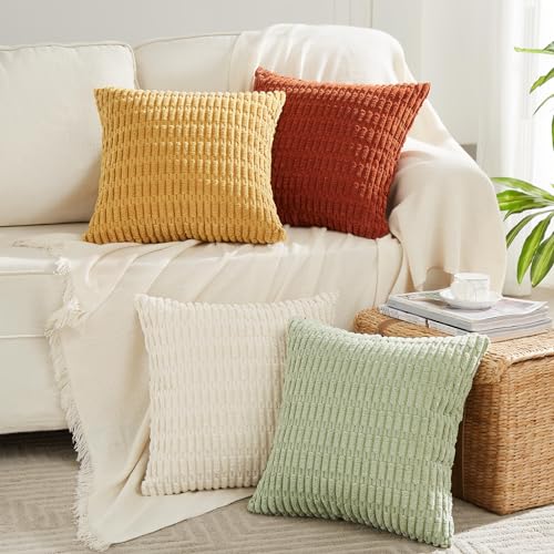 Fancy Homi 4 Packs Boho Fall Small Decorative Throw Pillow