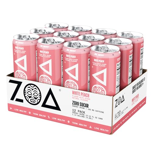 ZOA Zero Sugar Energy Drinks, Tropical Taste Pack - Sugar Free with Electrolytes, Healthy Vitamin C, Amino Acids, Essential B-Vitamins, and Caffeine from Green Tea - 12 Fl Oz (Pack Of 36)