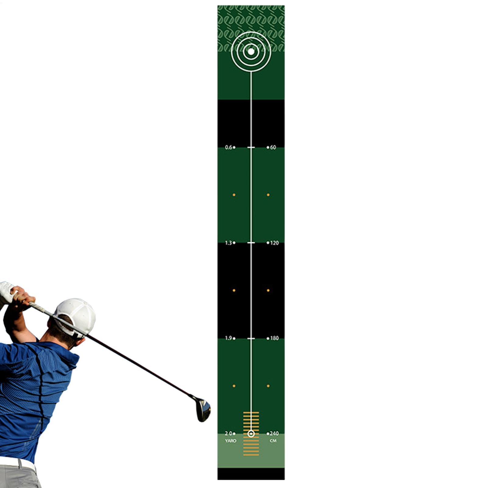 Tapete de golf para entrenamiento de golf, tapete de práctica de putt, equipo de entrenamiento de golf, portátil, verde, para interiores con respaldo antideslizante para hombres y mujeres
