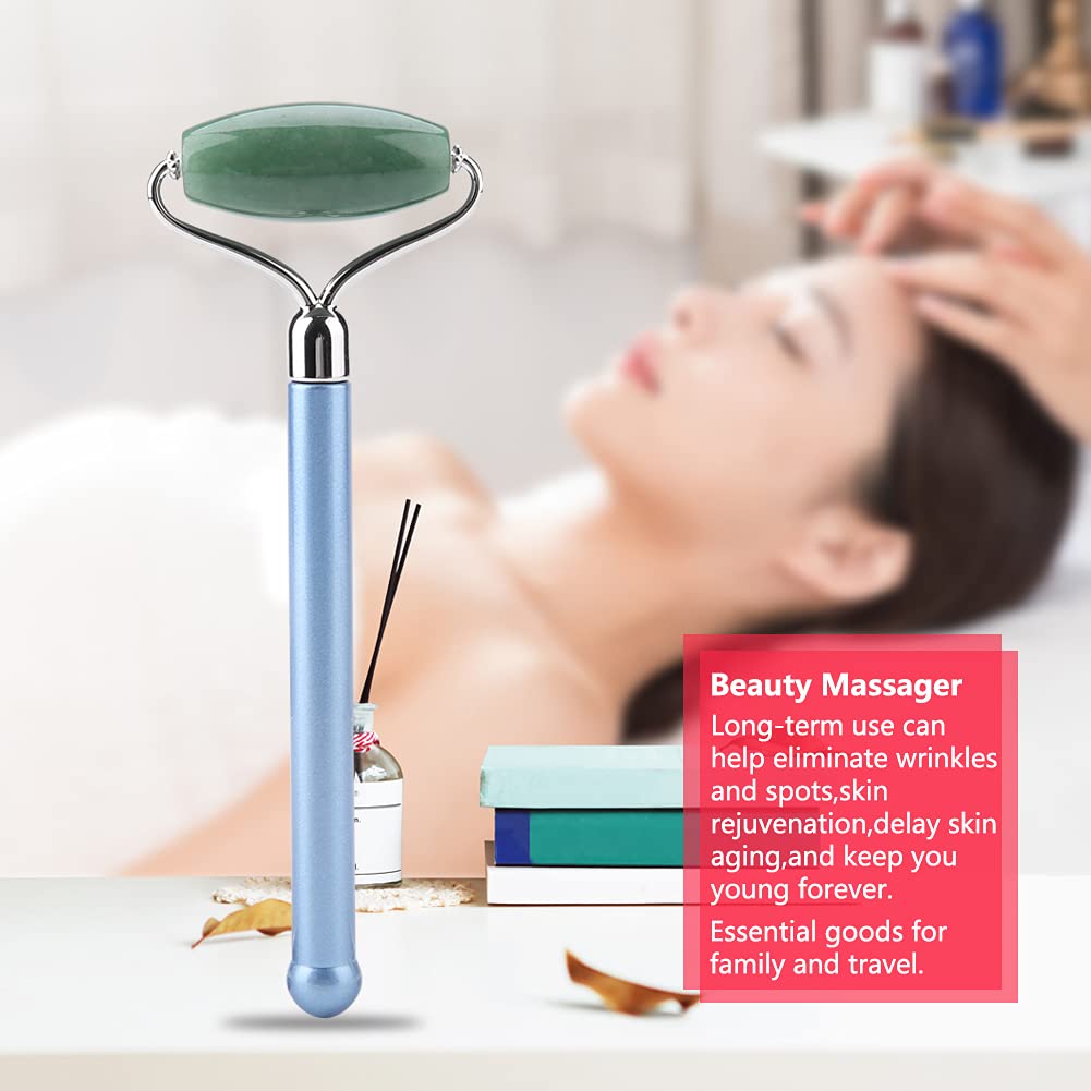 Natürlicher Jade-Roller Für Das Gesicht, Jade-Gesichtsroller, Gesichtsmassageroller Zur Hautverjüngung, Anti-Aging-Hautpflege-Werkzeug(Blauer Stab)