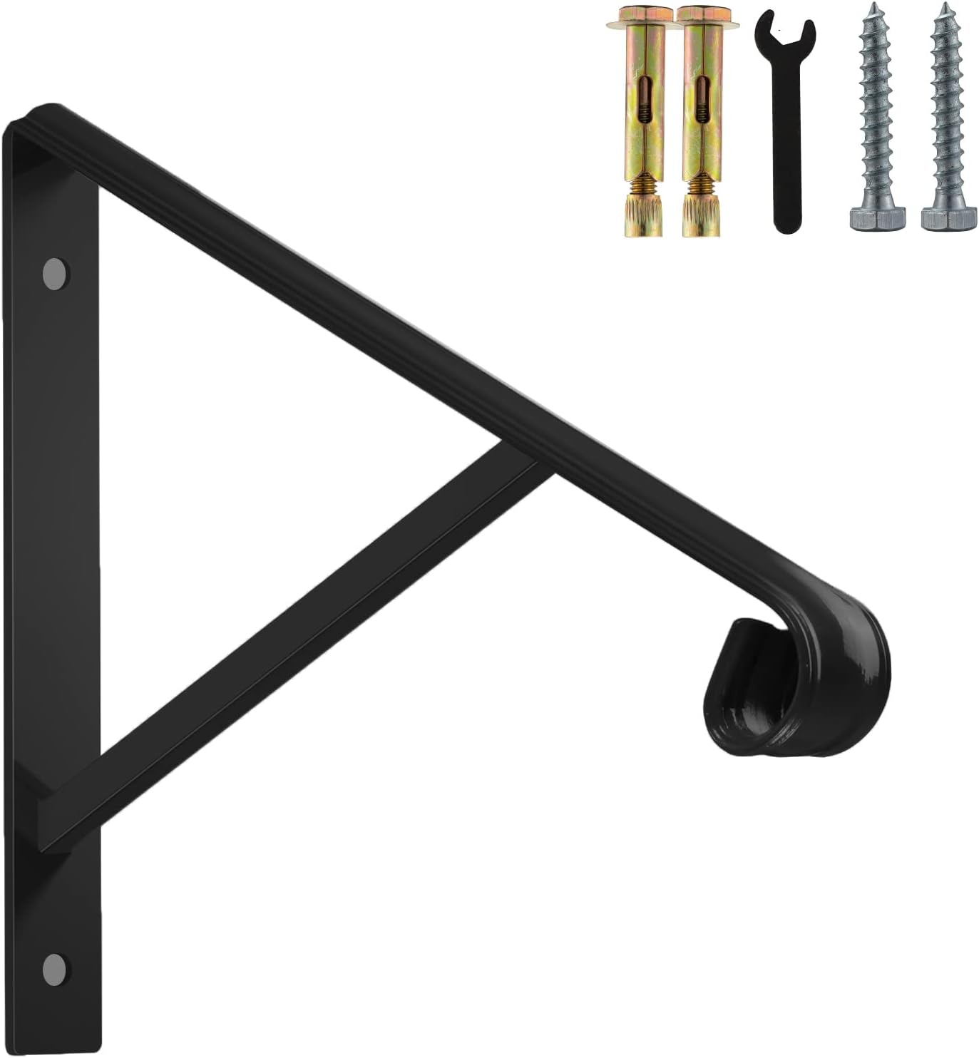 Single Step Handrail,Black Handrail Railings 1 Step Handrail Metal Wrought Iron Handrail, Handrail Railings for Steps Porch Single Step handrail