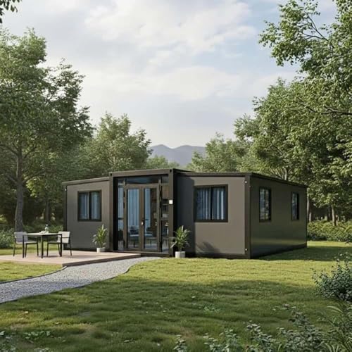 Casa Contenedor Apta para Mascotas 20FT/30FT/40FT - Casa de Invitados Aislada en el Patio Trasero con Acceso Seguro a Zona de Ejercicio Exterior para Visitantes Familiares y Compañeros Peludos