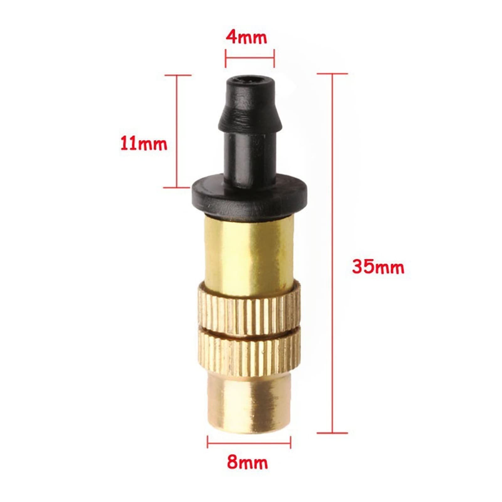 System nawadniania zraszaczy ogrodowych 200 sztuk dyszu natryskowego zraszania mosiężnym podłączony do 4/7 mm System nawadniania zraszaczy zraszaczy IT214