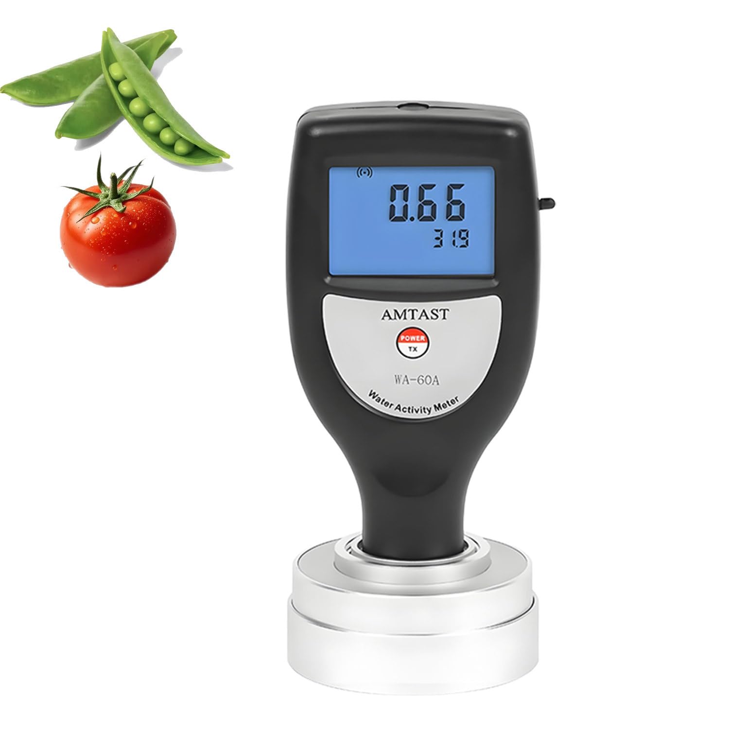 Medidor de actividad de agua portátil con pantalla LED para pruebas de humedad de alimentos en cecina, frutas secas, granos y verduras