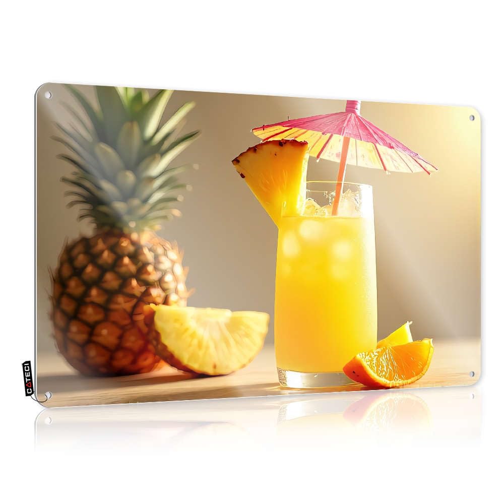 Decor Door Vintage Wall Decor | Pineapple Juice With Umbrella On Table. Scandinavian Cover For Camper Home Decoration(30X40CM)