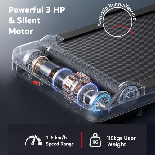Image of Sparnod Fitness STH-3002 3HP Peak Walking Pad Treadmill for Home Use | Compact, Ultra-Slim, Ready to Use | Shock Absorption | LED Display | 2% Manual Incline | 110 Kg Capacity