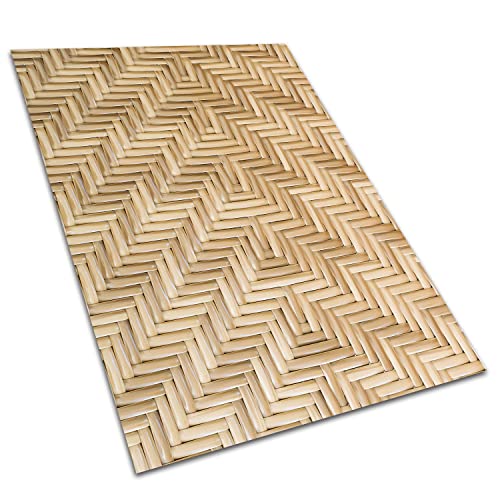 Decormat Alfombra Exterior PVC Vinilo Estera de Terraza Polipropileno 120x180cm Étanche al Aire Libre el Jardín - Textura de Mimbre
