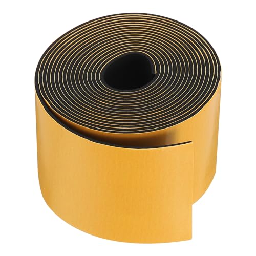 PATIKIL Cinta Aislante Para De 16 Pies X 4 Pulgadas X 1/8 De Pulgada, 1 Pieza Cinta De Espuma De Goma Adhesiva Resistente Al Clima Para Evitar La Congelación Y Daño De, Negro, Amarillo
