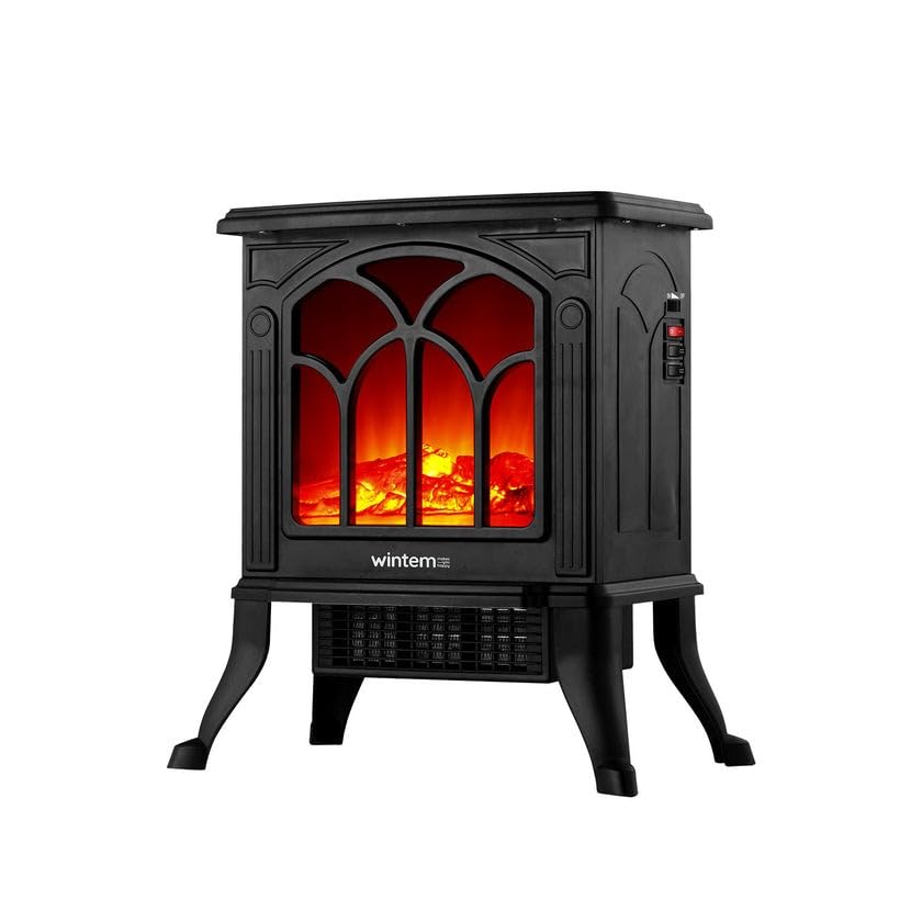 Persefone Caminetto Elettrico da Terra con Effetto Fiamma Realistico - Riscaldamento Rapido 750W / 1500W - Camino Finto con Termostato Controllabile - Design Elegante - per Ambienti Fino a 15m²
