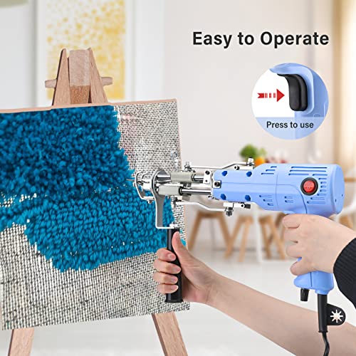 Tufting Gun 2 in 1, Aomdom Pistole Tufting Gun 5-40 Schritte Tufting Gun Kit 7-21 mm Elektrische Tufting Machine für Handwerk Teppich Kleidung DIY Geschenk