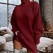 Costaric Women's Sweater Dress Fall Winter 2025 Fashion Turtleneck Long Sleeve Wedding Guest Cocktail Evening Formal Mini Dress Burgundy XL