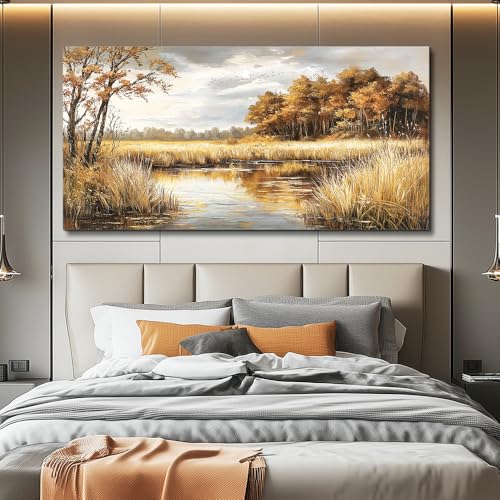 ERQINHUA Large Wall Decor Canvas Painting Wall Art For Bedroom Living Room Decor Lake Surface Landscape Painting Artwork Print For Home Decor Room For office Farmhouse Room Wall Decoration 30x60 In