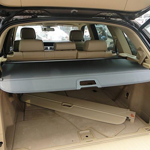 Juntu Truck Cover,Black SUV Retractable Rear Tonneau Cargo Cover Security Shade Shield for BMW X5 08-16 Anti Theft Shield Black