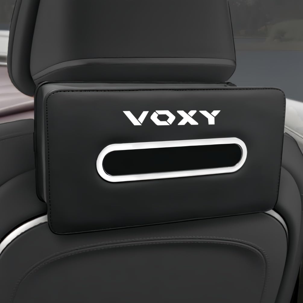 ヴォクシー 対応 車用ティッシュケース 車 ティッシュカバー VOXY 80 90 85 95 70 系 内装アクセサリー バイザー・ヘッドレスト・アームレストに適用 車内 インテリア 高級PUレザー製 カーティッシュホルダー収納 1個(ヴォクシー 専用,ブラック)