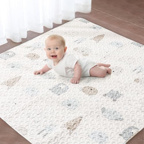 Image of bopoobo Baby Play Mat 50" X 50", Baby Playpen Mat for Floor Non-Slip Washable Compatible with TODALE LIAMST Ajulkrio,Portable Travel Large Play Mats for Toddlers and Infants