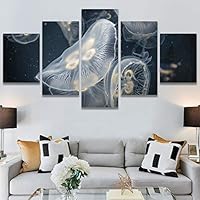 SIGNWIN 5 Panel Canvas Wall Art Light Float for Home Decorations Ready to Hang - 60