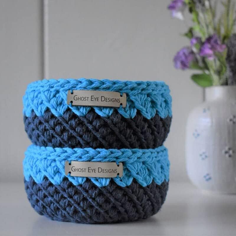 Customized Crochet Labels ，Knitted Items Label，Printing Knitting Tags - Small Bars， Labels for Knitted Products - (Color: Custom Rustic Grey)