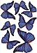 Plage 301514 3D Charming Butterfly Stickers Deep Blue Butterflies [7 Butterflies Between 8 x 6,5 cm And 14 x 11 cm], plastica, 14 x 0.1 x 11 cm