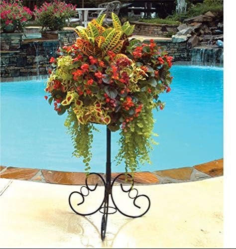 Pamela Crawford Side Planting Patio Stand and 16 Inch Basket and Liner Set
