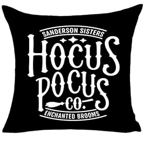 MFGNEH Halloween Decorations Pillow Covers 18×18 Sanderson Sisters Hocus Pocus Decor Throw Pillow Cushion Cover for Home,Halloween Decor,Black