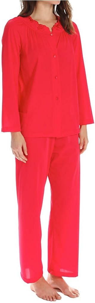 Shadowline Women's Plus-Size Petals Long Sleeve Pajama