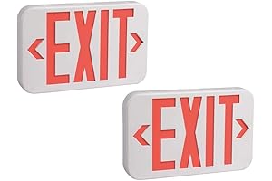 Amazon Basics UL Listed Battery Powered LED Exit Sign, Pack of 2...