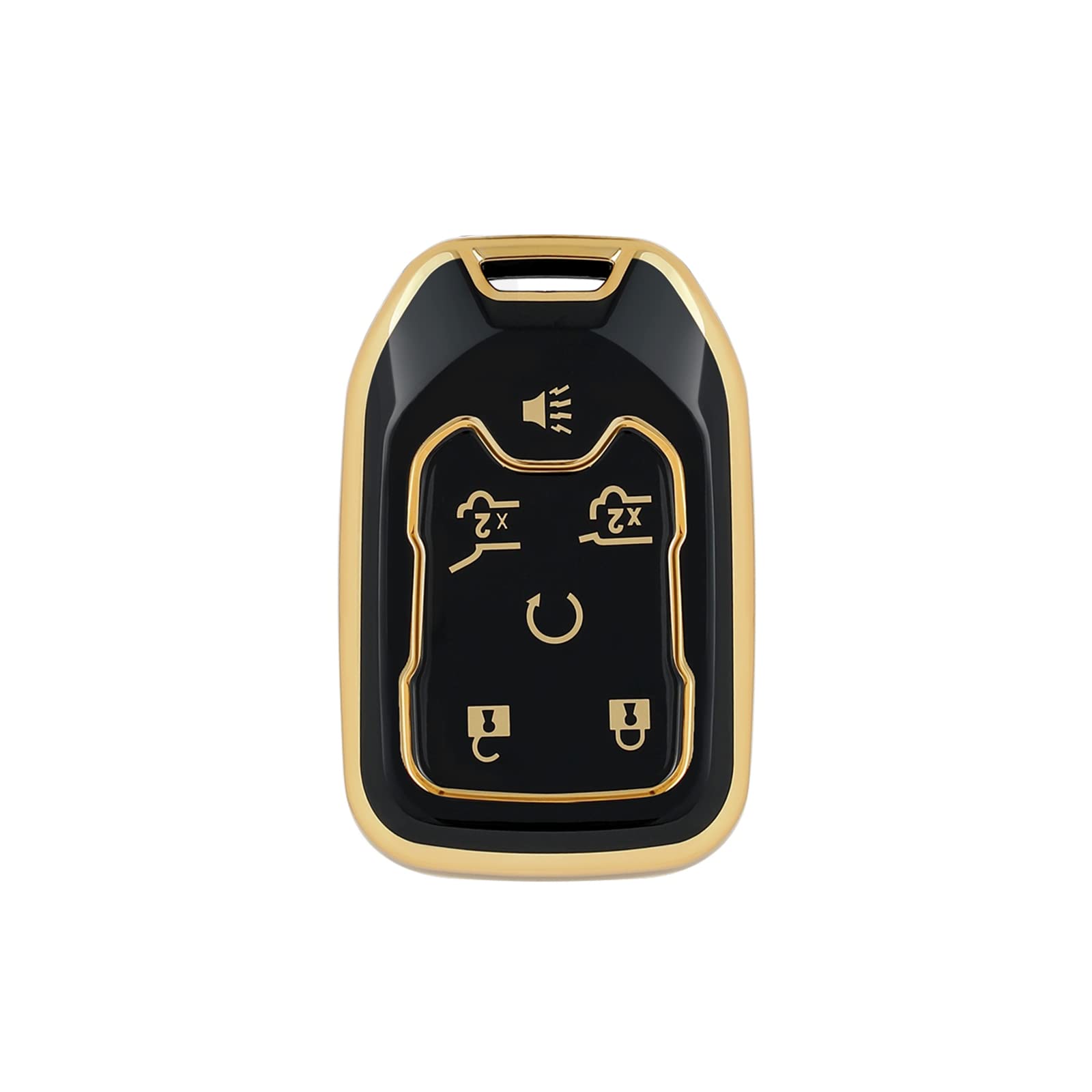for GMC Key Fob Cover, 6 Buttons TPU Key Case Shell, Fit for GMC Terrain Yukon Chevy Suburban Tahoe (GMCC-B)