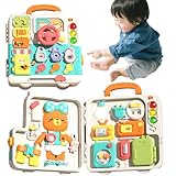 TENGEE ベビービジーボックス 赤ちゃん おもちゃ 3歳 知育玩具 家電生活交通3シーン 音楽ライト 指先遊び 英語学習 & 生活スキル育成 誕生日プレゼント 女の子 男の子 クリスマスプレゼント 折りたたみ 持ち運び