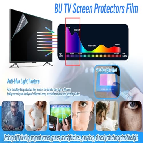 Améliorateur d'écran TV 70 pouces anti-lumière bleue et anti-reflet pour téléviseur 4K UHD