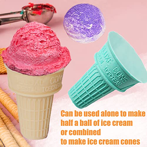 Onnpnn Ice Cream Shape Silicone Mold, Ice Cream Cone & Ice-Cream Ball Candle Mold, Handmade Soap Aromatherapy Plaster Molds For Wedding Cake Chocolate Fondant Diy Party Birthday Cupcake Decor (A) #TOP1