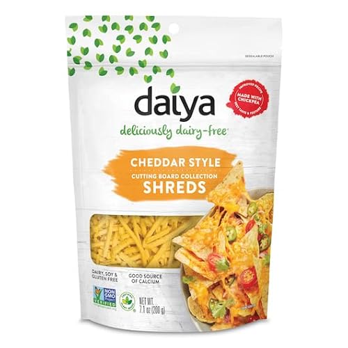 Daiya Cutting Board Shreds Dairy-Free, Gluten-Free, Soy-Free and Plant based Cheese 7.1 oz (Pack of 12) (Cheddar)